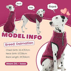 ROZKITCH XXXXL Dog Sweater, Turtleneck Jacket with Fleece Lining, Knit Pet Coat for Giant Dogs with Zipper Opening for Harness, Adjustable Neck Reflective Pet Jacket Rosered 4XL