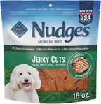 Blue Buffalo Nudges Jerky Bites Dog Treats, Made in the USA with Natural Ingredients, Bite-Sized Pieces, Chicken, 16-oz Bag