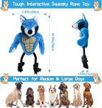 Muscle Wolf Dog Toy – Durable Plush with Rubber Chest & Rope Legs, Squeaky Tug Toy for Medium & Large Dogs, Built for Tough Play, 14.1 Inch Interactive Chew Toy