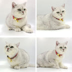 Personalized Cat Collar with Bells,Velvet Customized Small Cat Collar with Name Tag,Pet Collar with Name Phone Number Engraved ID Tags for Boy and Girl Kitten Cats (Khaki Christmas cat Collar)