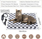 MIXJOY Heated Cat Bed, 11 Adjustable Temperature Cat Heating Pad Indoor with Timer, Pet Heating Pads for Cats Dogs, Electric Dog Heat Pad with Washable Cover, Heated Pet bed-18''x16'', Small