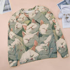 Womens Long Sleeve Tops Y2k Japanese Art Print Sweatshirts Fall Pullover for Women Crewneck Vintage Shirts Boho Tops