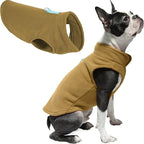 Gooby - Fleece Vest, Small Dog Pullover Fleece Jacket with Leash Ring, Clay, Small