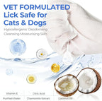 Pet Cleaning Glove Wipes for Dogs & Cats, Hypoallergenic Deodorizing Disposable Bathing Wipes,No-Rinse Grooming Wipes,Perfect for Pet Dry Cleaning,Daily Care and Travel, Coconut Scent, 24 pcs