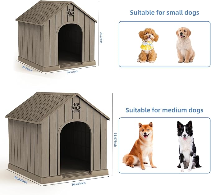 Vixzen Dog House Outdoor & Indoor Resin Snug Small Dog Bed for Daily Comfort