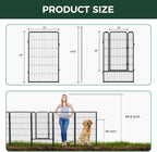 FXW Garden Fence Outdoor for The Yard – 45in(H) x 109.4ft(L) Heavy Duty Metal Animal Barrier for Dog and Rabbit, Decorative Dog Fence, 48 Panels, Black
