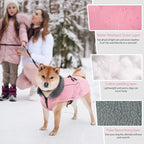 QBLEEV Warm Dog Coat Reflective Dog Jacket, Waterproof Dog Winter Coat Turtleneck Dog Clothes for Cold Weather, Thick Fleece Dog Snowsuit Christmas Dog Vest Pet Apparel for Small Medium Large Dogs S