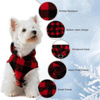 EXPAWLORER Dog Hoodie Fleece Sweater Vest, Plaid Dog Sweatshirt Fall Winter Pet Clothes with Leash Hole, Sleeveless Warm Cozy Puppy Clothing for Cat Small Medium Large Dogs Girl Boy, Checkered XL