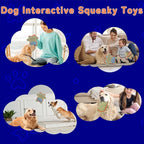 Crinkle Dog Toys Squeaky Plush No Stuffing Cute Puppy Stuffless Tough Rop Pull Toy, Fun Dog Stuffed Animals Durable Chew Set for Small Medium Large Pup (Large, Green Frog)