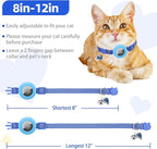 PUPTECK Airtag Cat Collar Breakaway 2 Pack with Bells, Reflective Kitten Collar with Air Tag Holder for Boy Girl Kitty and Puppies, Soft, Navy Blue & Light Blue