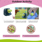 Auto Small Dog Ball Thrower for Small & Medium Dogs | Remote Control Launcher Toy with 6 Balls & Accessories – Indoor & Outdoor Use | Dual Power Options – Super Blue