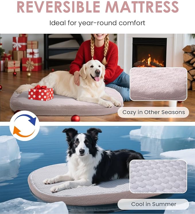Orthopedic Dog Bed for Small Dogs, Pet Sofa Bed with Egg Crate Foam, 4-Sided Bolster, Removable Washable Cover & Anti-Slip Bottom, Small Pink Plaid