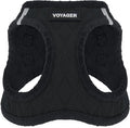 Best Pet Supplies - All Weather Mesh / Plush, Reflective, No Pull Harness for Small, Medium Dogs, Cats - Secure with Hook & Loop Fastener, Buckle, Double D-Rings - Black Plush, XL