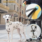 JSXD 360° Tangle-Free Retractable Dog Leash with One-Handed Brake, Pause, Lock, 10 ft Strong Nylon Tape Pet Walking Leash,Suitable for Cats, Small and Medium Dogs up to 66 lbs (Yellow, 10 ft)