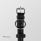 CollarDirect Rolled Leather Dog Collar, Soft Padded Round Puppy Collar, Handmade Genuine Leather Collar Dog Small Large Cat Collars 13 Colors (11-14 Inch, Black Textured)