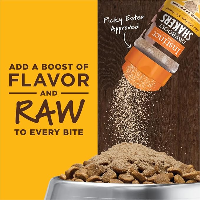 Instinct Raw Boost Shakers, Freeze-Dried Powder, Dog Food Topper - Chicken, 5.5 oz. Bottle