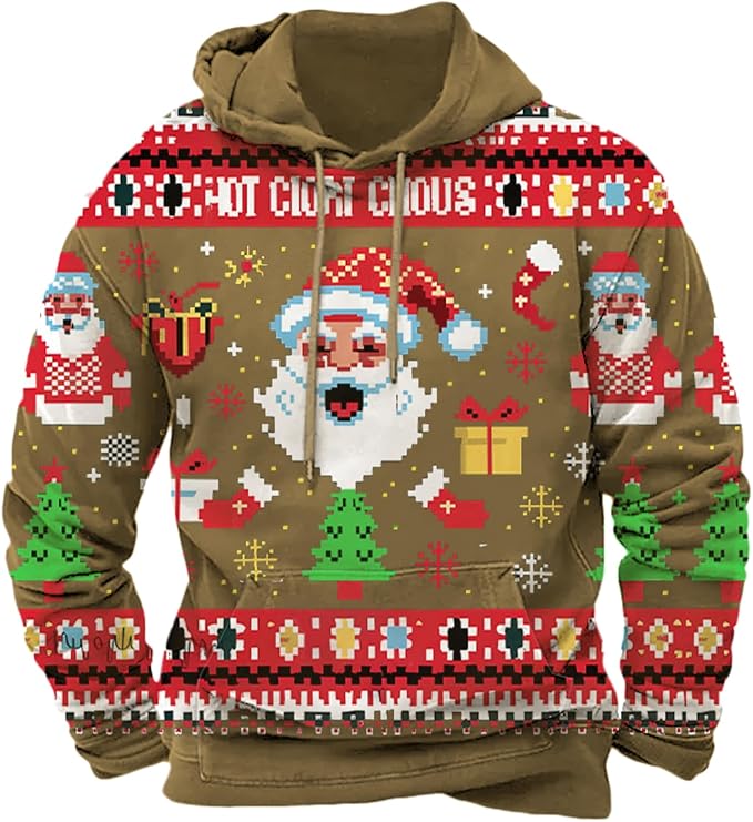 HOTYD Mens Western Aztec Sweatshirts Long Sleeve Fall Fashion Drawstring Pullover Vintage Graphic Cowboy Hoodie for Men
