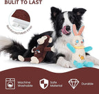 Nocciola Tearable Pull Rip Apart Monkey Dog Toy with Squeaker & Crinkle - Interactive Stuffed Plush Toy to Keep Dogs Busy, Pet Puzzle Enrichment Chew Toys for Small Medium Large Breeds