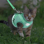 Cat Harnesses and Puppy Harness with Leashes Set, Escape Proof Cat Harness, Adjustable Reflective Soft Mesh Vest Fit Puppy Kitten Rabbit Ferrets's Outdoor Harness