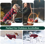 Kuoser Reversible Dog Jacket, Warm Winter Coat for Large Dogs, Warm Windproof Pet Cold Weather Clothes, Red XXL