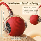 Automatic Ball for Small Dogs & Cats - Activated Moving Toy, Rechargeable, Self Play, Ball Toy with Long Tail Teaser