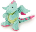 goDog Dragons Squeaky Plush Dog Toy with Chew Guard Technology, Durable Fabric & Squeaker for Active Play, Seafoam, Large