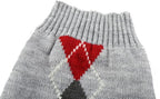 Alemon Grey Argyle Knit Pet Sweaters Clothes for Medium Dogs, Classic Gray Large (L) Size