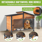 GUTINNEEN Heated Dog House Large Outdoor Insulated Dog Kennel Weatherproof Dog Shelter with Heated Pad, Insulated All-Round Thermal Liner, Chew-Proof Design for Dogs (Brown)