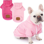 2 Pack Dog Hoodie Sweaters for Small Medium Dogs Warm Dog Clothes for Large Dogs Soft Waffle-Like Laminated Sweatshirt Bulldog