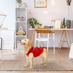 EXPAWLORER Dog Hoodie Fleece Sweater Vest, Hooded Dog Sweatshirt Fall Winter Pet Clothes with Leash Hole, Sleeveless Warm Cozy Puppy Clothing for Cat Small Medium Large Dogs Girl Boy, Red XXL