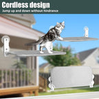Sunhoo Cat Window Hammock Perch Cordless Perches Window Sill Seat Bed Foldable Stable Lounger Upgraded Suction Cup Easy Assembly Indoor Cats Kitty Shelf Hold Up to 55lbs（Grey,S