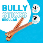 Sitka Farms Bully Sticks Regular 12 inch - 20 Count - All Natural Premium High Protein Long Lasting Dental Treats for Large Medium and Small Dogs - Rawhide Free Sticks for All Breeds