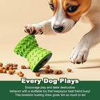 Puppy Toys, Toys for Small Dogs, Dog Treat Toy for Traning, Interactive Toy, Dog Treat Dispenser Toy,Natural Rubber Dumbbell Shaped(Green)