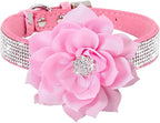 Serijoars Small Dog Collar with Rhinestone Crystal Diamond Colorful Bling Girl Puppy Cat Collars (XXS, Pink6)