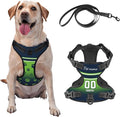 Custom Seattle Dog Harness with Reflective Stripes Personalized Name and Number Dog Vest Harness with Pet Traction Rope for Small Medium Large Dog