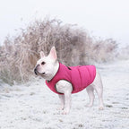 Geyecete Dog Bulldog Clothes Dog Cotton Padded Coat Thick Winter Warm Vest Waistcoat Cold Weather Jacket Clothing for French Bulldog Coat-Pink-M