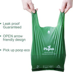 Pkpoo 100% Compostable Dog Poop Bags with Handles, Extra Wide, Vegetable-Based Large Poop Bags for Dogs, Biodegradable Waste Bags for Poo, Cat Litter, Diaper Sacks, Unscented, 180 Counts