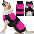 Dogcheer Waterproof Dog Coat, Christmas Dog Winter Jacket, Adjustable Puppy Fleece Coat for Cold Weather, Reflective Turtleneck Snow Jacket for Small Medium Large Dogs - Pink, 2XL