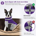 AOFITEE Dog Coat, Warm Dog Winter Coat, Reflective Cold Weather Dogs Puffer Jacket with Harness Built in, Waterproof Pet Fleece Vest Snowsuit for Small Medium Large Dogs, Purple L