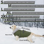 Lelepet Warm Dog Coat Reflective Fleece Vest Waterproof Dog Jacket with Adjustable Buckle Hook & Loop Windproof Cold Weather Coats for Small Medium Large Dogs, Army Green, S