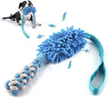 Dog Puppy Toys Dog Squeak Toys Plush Dog Toy with Dog Ropes Knots for Fun and Teeth Cleaning,Tug of War Toys, Puppy Chew Toys, Dog Rope Toys for Training Small, Large Dogs (Blue, Dog Bite Stick Toy)