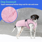 MIGOHI Warm Dog Coat Winter Dog Jacket,Waterproof Cold Weather Coats for Dogs,Fleece Jacket for Small Medium Large Dogs,Reflective Thick Fleece Vest with Leash Hole