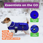 Joyride Harness FrostFlex Dog Winter Jacket - Fleece Lined & Water-Resistant - Snowsuit with Pockets for Treats & Poop Bags - Durable Cold Weather Dog Coat - Blue Serenity-M