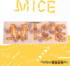 MICE - Cat and Dog Treat Puzzle, Interactive Wooden Toy for Cats and Dogs - Puzzle Feeder for Mental and Physical Exercise, Enhances Natural Instincts