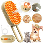 Cat Steam Brush for Shedding, 2025 New 4 in 1 Rechargeable Steam Pet Brushes for Cats & Dogs, Indoor Anti-static Pets Brush for Massage, Cleaning, Shedding & Combing Hair (Beige)
