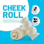 Sitka Farms Beef Cheek ROLL Natural 5-6 Inch (4 Count) Extra Thick Dog Chew Bones No Rawhide Sourced from Free Range Grass Fed/Healthy Teeth and Gums for Small Medium and Large Dogs