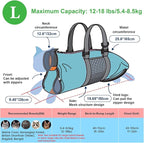 Cinf Cat Nail Clipping Cleaning Grooming Restraint Bag No Scratching Biting for Nail Trimming Injecting Examining(Blue,L)