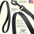 Dogline Biothane Waterproof 6ft Dog Leash Strong Coated Nylon Webbing with Black Hardware Odor-Proof Easy to Clean High Performance for Small or Large Dogs Made in USA 6ft Lead, Black
