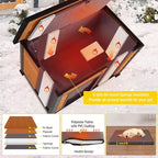 Aivituvin Dog House Outdoor & Indoor Wooden Dog Kennel for Winter with Raised Feet Weatherproof for Small & Medium & Large Dogs,Unique All-Around Iron Frame (Brown, M)