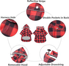 Dog rain Coat Waterproof Raincoat Puppy Jacket with Legs Buttons Zipper Hood Drawstring Fit for Yorkie Terrier Schnauzer Poodle Border Collie Labrador Golden Retriever 8lbs to 80lbs Red M